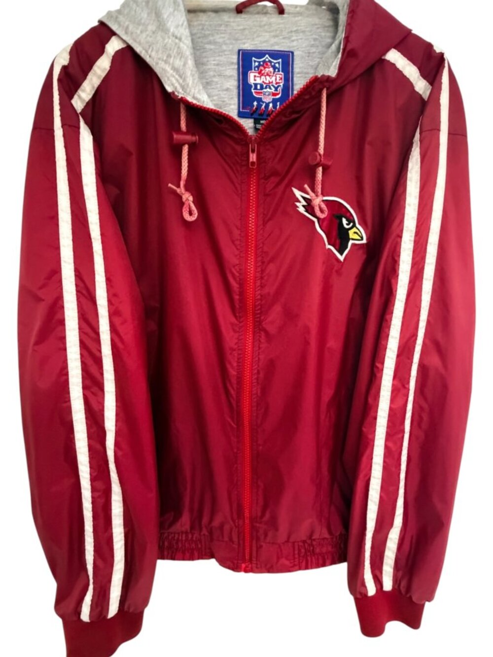 Arizona Cardinals NFL Game Day Fans Gear Hooded Windbreaker Jacket Mens M Red